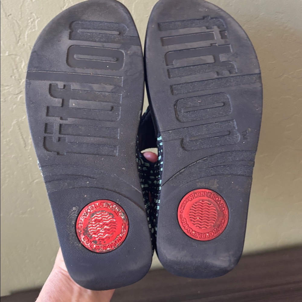 FitFlop Lulu Blue Geo-Webbing Toe-Post Thong Flip Flop Sandals Size‎ 6 - Picture 7 of 7